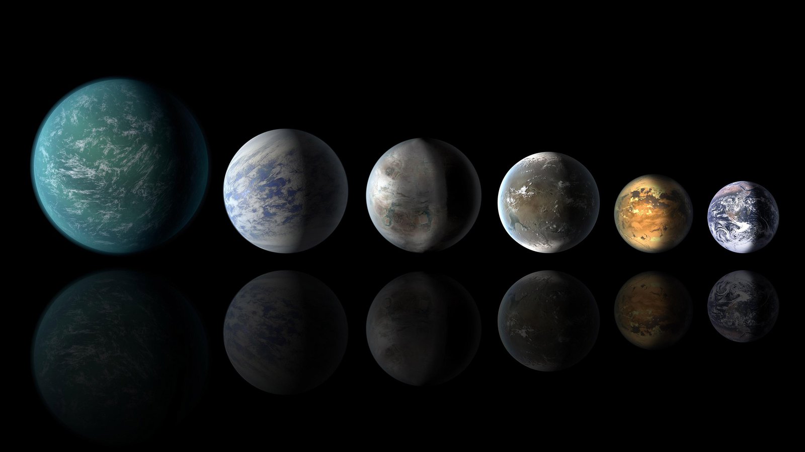 Pantheon of Planets Similar to Earth (Artist's Concept)
