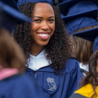 Alum at graduation.