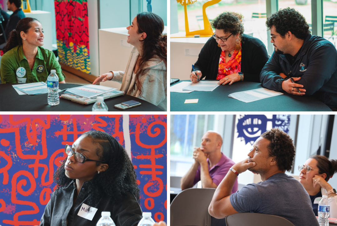 Four photos of participants from the Lifelong Civic Leadership Forum at Rice's Anderson-Clarke Center