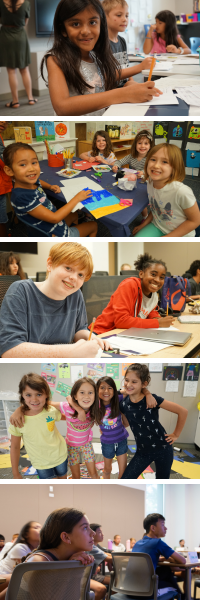 Images of K-12 students at Creative Writing Camp