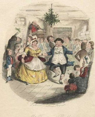 Mr Fezziwig's Ball, from Charles Dickens: A Christmas Carol. In Prose. Being a Ghost Story of Christmas. With Illustrations by John Leech. London: Chapman & Hall, 1843. First edition.