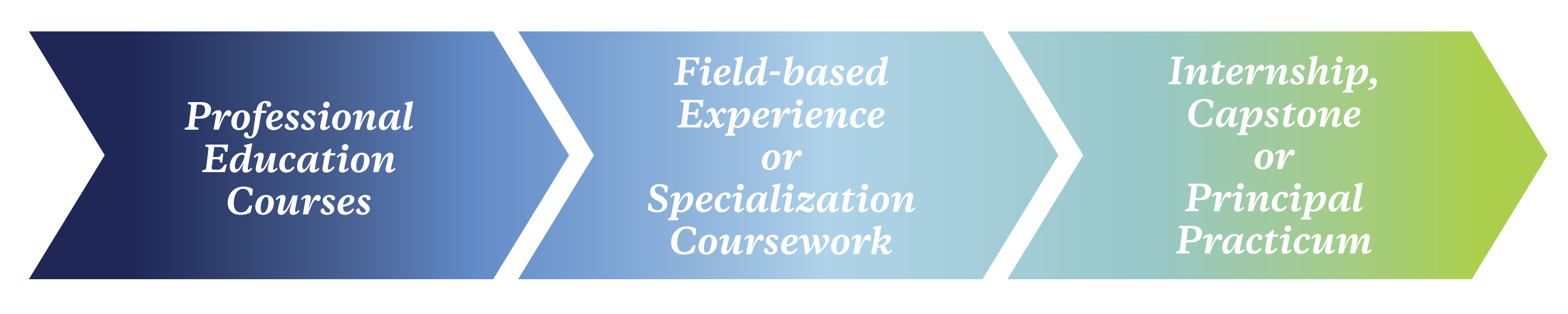 Professional Education Courses, In-School Fieldwork, Capstone or Principal Practicum